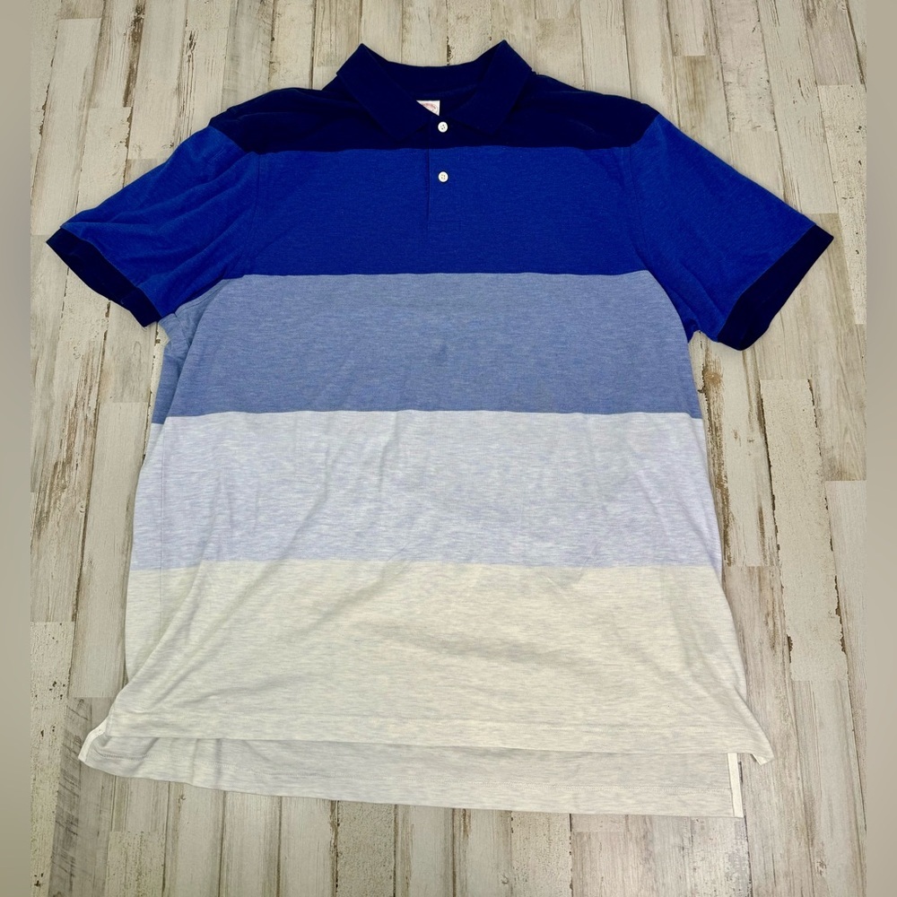 Brooks Brothers Supima Cotton Original Fit Polo Shirt XXL Pastel Striped Blue